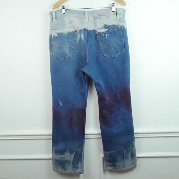 Vintage Levis Orange Tab Bootcut Jeans 37" x 30" Tie Dye Hippy Western Patriotic - Picture 12 of 15